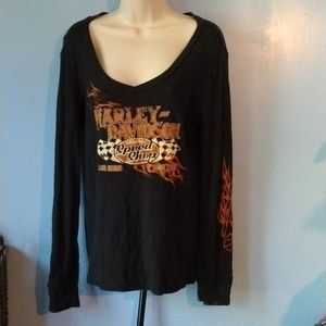 Harley Davidson Black long sleeve shirt Size Large